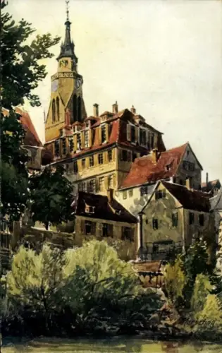 Künstler Ak Marschall, J., Tübingen am Neckar, alte Aula