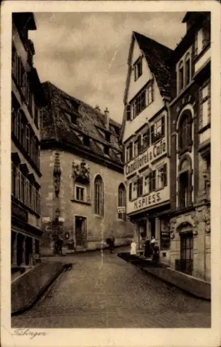 Ak Tübingen am Neckar, Straßenansicht mit Café Spiess