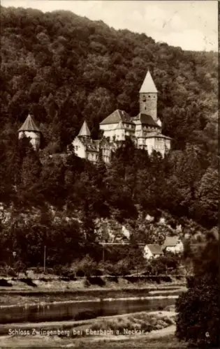 Ak Eberbach im Rhein Neckar Kreis, Blick zum Schloss Zwingenberg