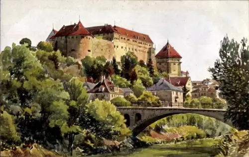 Ak Tübingen am Neckar,  Burg Hohentübingen