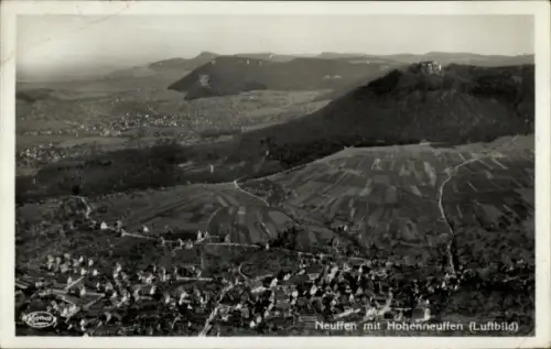 Ak Neuffen in Württemberg, Burg Hohenneuffen, Fliegeraufnahme