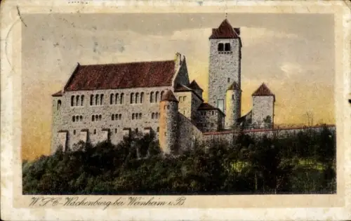 Ak Weinheim an der Bergstraße Baden, Wachenburg, WSC Weinheimer Senioren-Convent, Wachenburg, Wei