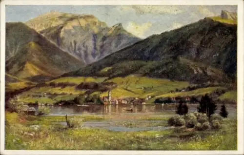 Künstler Ak Haidenthaler, St. Wolfgang am Wolfgangsee Oberösterreich, Panorama