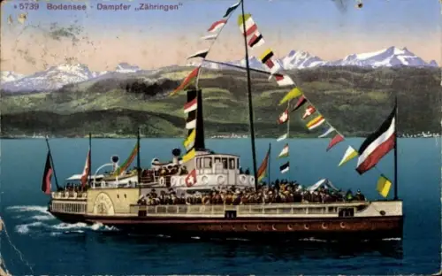 Ak Konstanz am Bodensee, Bodensee-Dampfer Zähringen