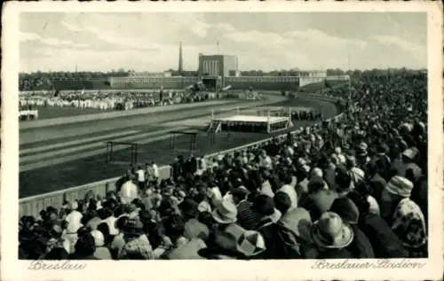 Ak Wrocław Breslau Schlesien, Stadion, Veranstaltung, Zuschauer