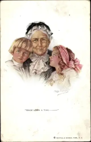 Künstler Ak Boileau, Philip, Once upon a time, Junge und Mädchen mit Großmutter