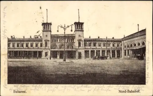Ak București Bukarest Rumänien, Gara de Nord, Nordbahnhof