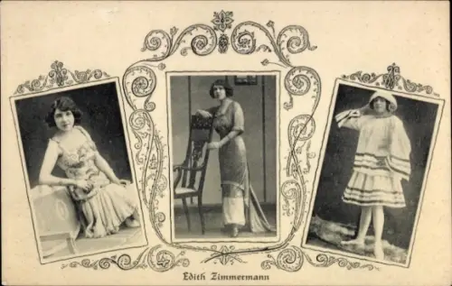 Ak Edith Zimmermann, Schauspielerin ?, Portrait