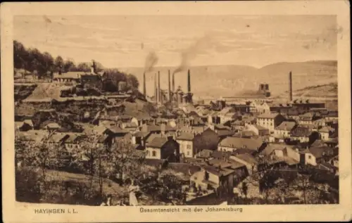 Ak Hayange Hayingen Lothringen Moselle, Gesamtansicht mit der Johannisburg