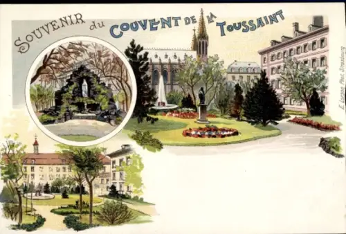 Litho Strasbourg Alsace Bas-Rhin, Couvent de la Toussaint