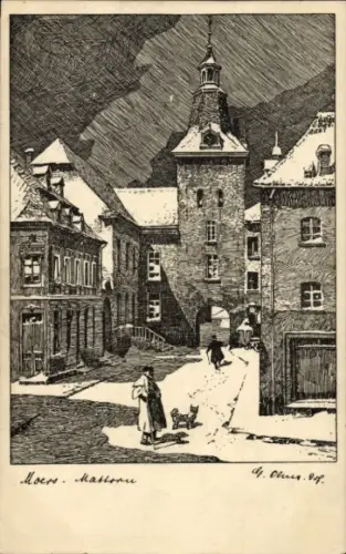 Künstler Ak Olms, Gustav, Moers am Niederrhein, Mattorn