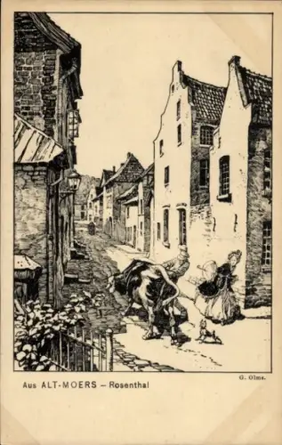 Künstler Ak Olms, Gustav, Moers am Niederrhein, Rosenthal