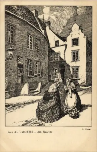 Künstler Ak Olms, Gustav, Moers am Niederrhein, Am Neutor