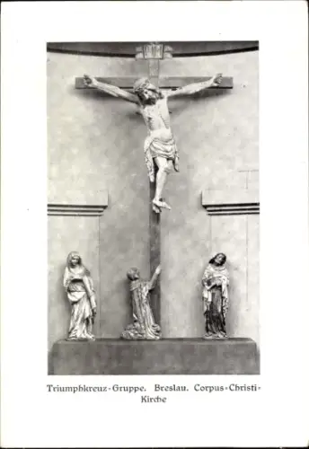 Ak Wrocław Breslau Schlesien, Triumphkreuz, Corpus-Christi-Kirche, Ausstellung