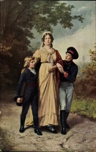 Künstler Ak Königin Luise von Preußen mit ihren Söhnen, Breslau Jahrhundertfeier 1913