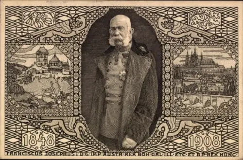 Ganzsachen Ak Kaiser Franz Joseph I., Portrait, Jubiläum 1908