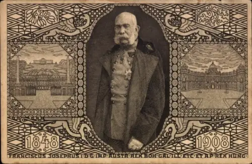 Ganzsachen Ak Kaiser Franz Joseph I., Portrait, Jubiläum 1908