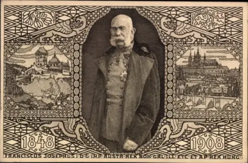Ganzsachen Ak Kaiser Franz Joseph I., Portrait, Jubiläum 1908
