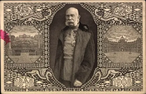 Ganzsachen Ak Kaiser Franz Joseph I., Portrait, Jubiläum 1908