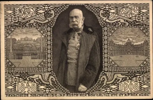 Ganzsachen Ak Kaiser Franz Joseph I., Portrait, Jubiläum 1908