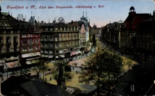 Ak Frankfurt am Main, Blick über Hauptwache, Schillerplatz und Zeil