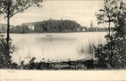 Ak Plön am See Holstein, Schloss Plön am Ufer des Großen Plöner Sees
