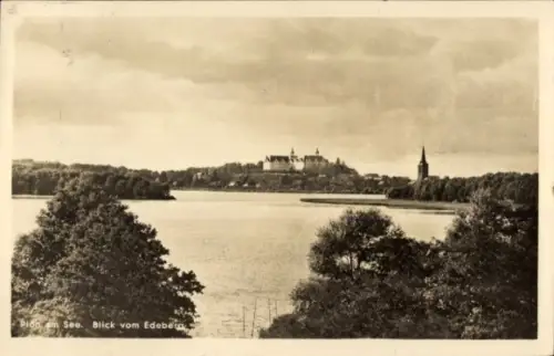 Ak Plön am See Holstein, Plöner See, Blick vom Edeberg, Schloss Plön, Kirchturm