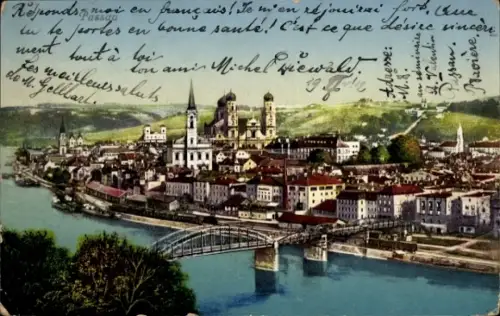 Ak Passau in Niederbayern, Gesamtansicht