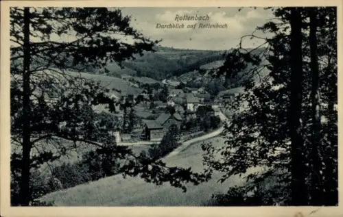 Ak Rottenbach Königsee in Thüringen, Rottenbach, Durchblick auf Rottenbach, Richard Scholz Bahnho