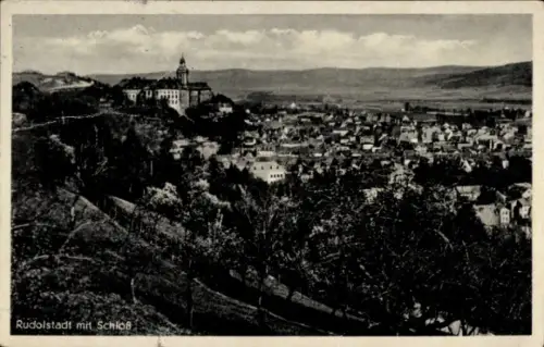 Ak Rudolstadt in Thüringen, Gesamtansicht mit Schloss
