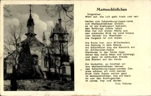 Ak Bad Rehburg Niedersachsen, Matteschlößchen, Wölpinghousen bei Bad Rehburg, Schaumburg-Lipper-L