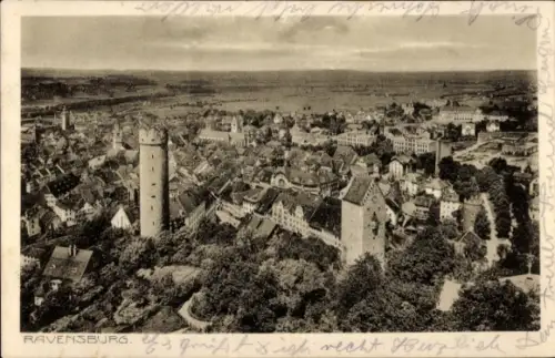 Ak Ravensburg in Württemberg Oberschwaben,  Gesamtansicht