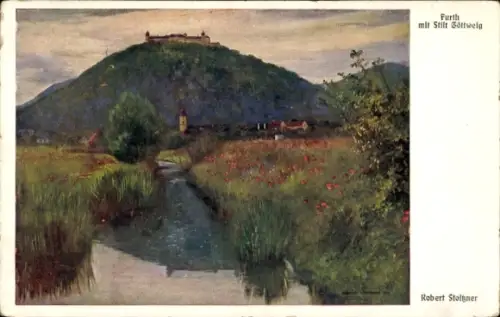 Künstler Ak Stoitzner, R., Furth bei Göttweig Niederösterreich, Panorama, Stift