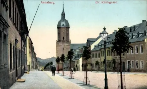 Ak Annaberg im Erzgebirge,  Gr. Kirchgasse