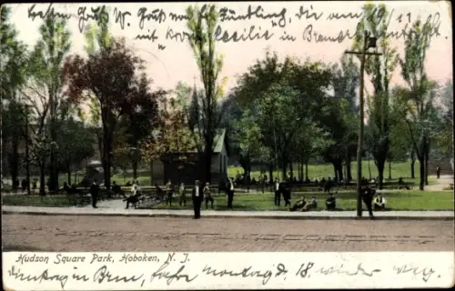 Ak Hoboken New Jersey USA, Hudson Square Park