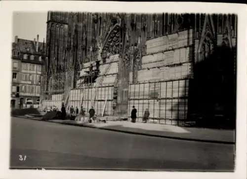 Foto Cherbourg Manche, Kathedrale während des Krieges 1939-1945