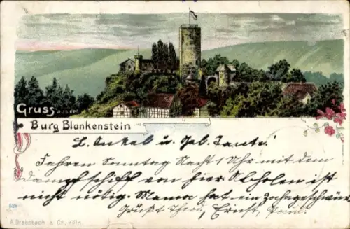 Litho Blankenstein an der Ruhr Hattingen, Burg Blankenstein