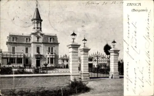 Ak Zanica Lombardia, Villa, Gartentor