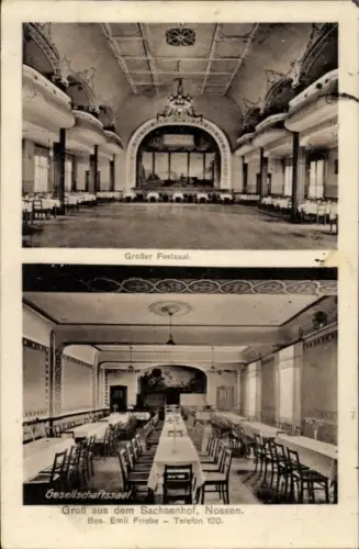 Ak Nossen in Sachsen, Sachsenhof, Gr. Festsaal, Gesellschaftssaal