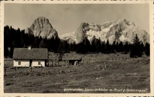 Ak Hinterstoder in Oberösterreich, Huttererböden mit Priel und Spitzmaer