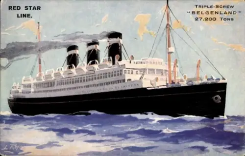 Künstler Ak Triple Screw Belgenland, Passagierdampfer Red Star Line