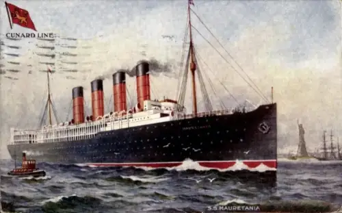 Künstler Ak Dampfer SS Mauretania, Cunard Line