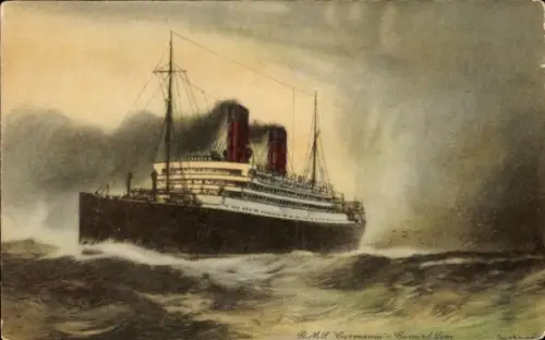 Ak Dampfer R.M.S. Carmania, Cunard Line