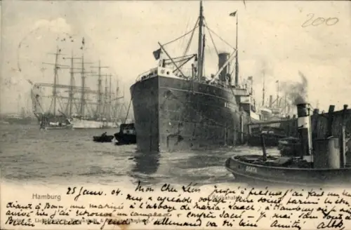 Ak Hamburg, Afrikahafen, Schiffe, Schlepper Senta