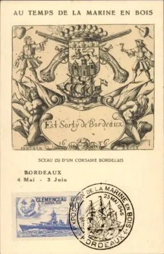 CPA Au temps de la Marine en Bois, Sceau d'un Corsaire Bordelais