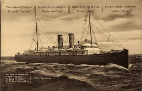 Ganzsachen Ak Dampfer Pieter Deconinck