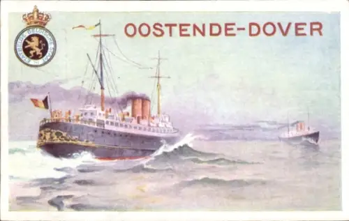 Ganzsachen Ak Belgien, Fährschiff Linie Ostende Dover