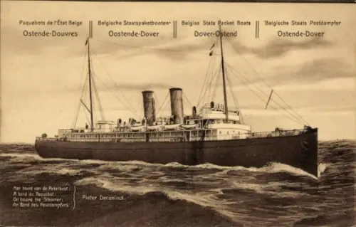Ganzsachen Ak Dampfer Pieter Deconinck
