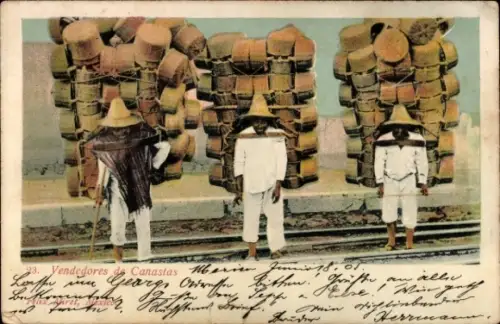 Ak Mexiko, Korbhändler