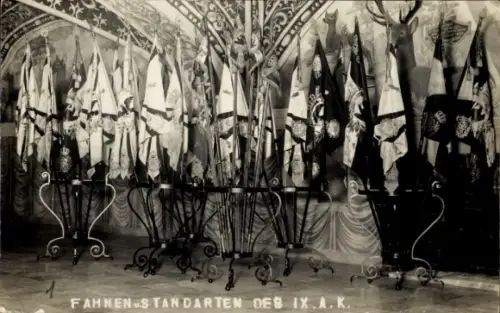 Foto Ak Fahnen der Preußischen Armee, Standarten, IX. Korp